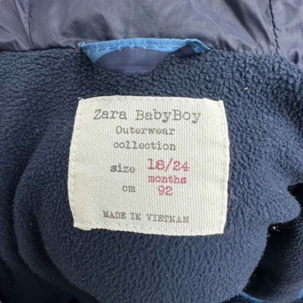 Zara BabyBoy Jacket with Penguins Fleece‎ Lined Puffer Navy 18-24 Months Kids
